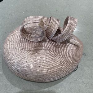 Straw Dusty Rose Fascinator